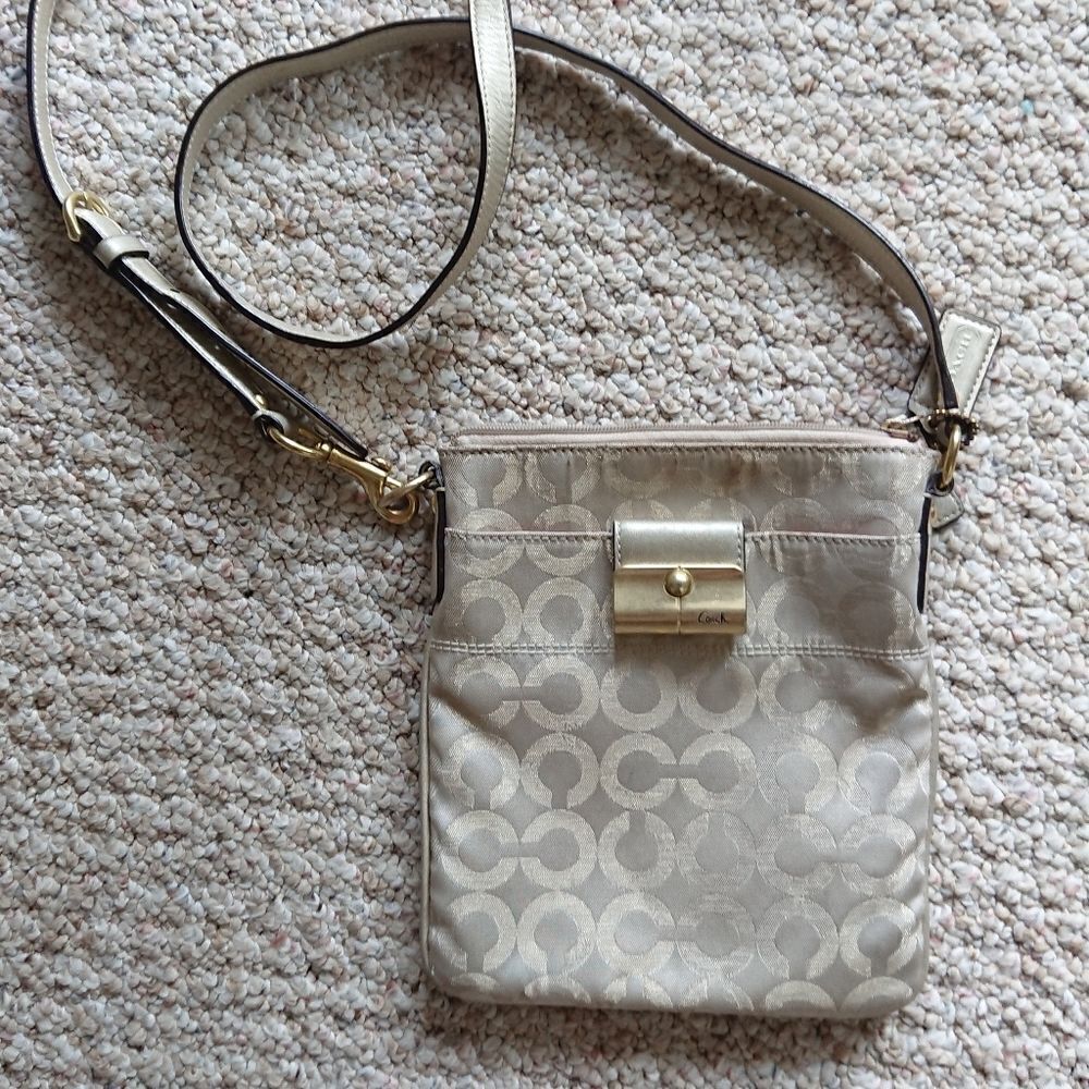 COACH Signature Gold Metallic Crossbody